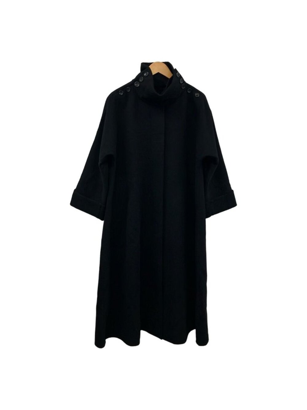 Max Mara Coat 40 M Black Long Sleeve Wool Cashmere Winter